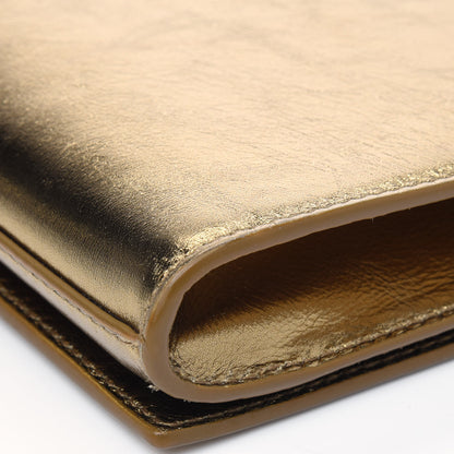 Saint Laurent Metallic Calfskin Monogram Large Belle De Jour Clutch Gold 15 of 19