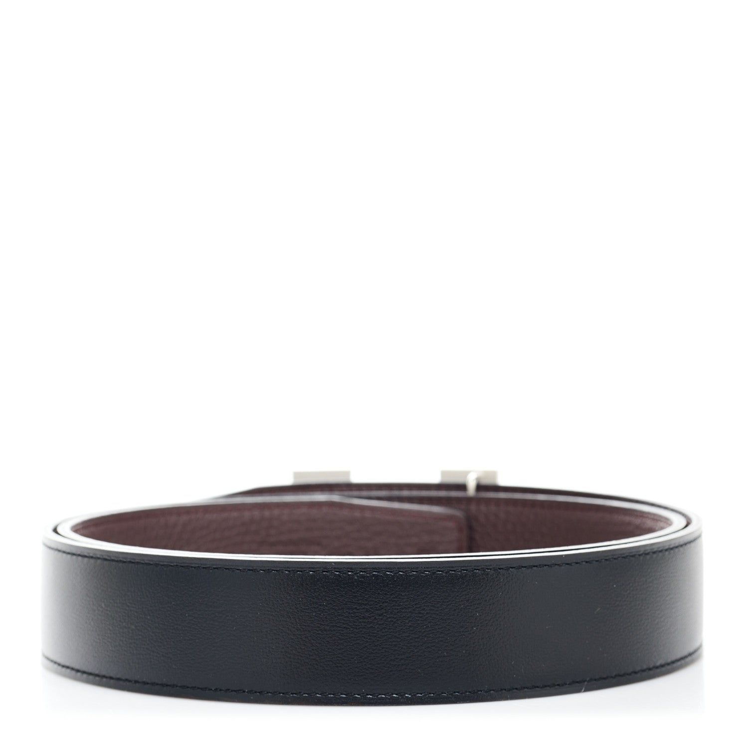 Hermes Box Togo 32mm H Belt 90 36 Black Chocolate 2 of 7
