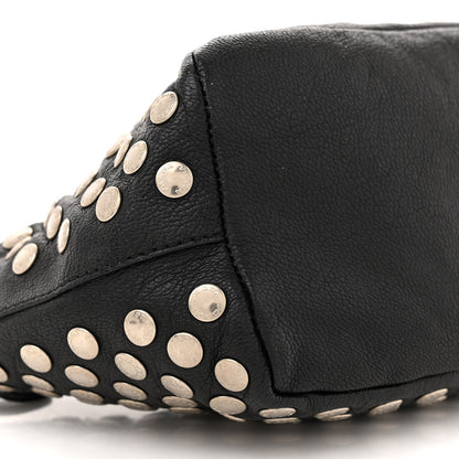 Prada Muflone Metal Studded Necessaire Shoulder Bag Black 8 of 12