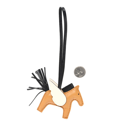 Hermes Milo Lambskin Grigri Rodeo Pegase Horse Bag Charm PM Sesame Black Nata 2 of 5