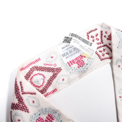 Hermes Silk Kelly En Perles Twilly Creme Framboise 3 of 4