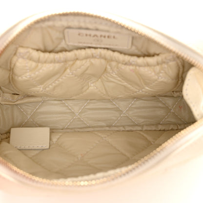 Chanel Caviar Quilted Small Curvy Pouch Cosmetic Case White 5 of 9