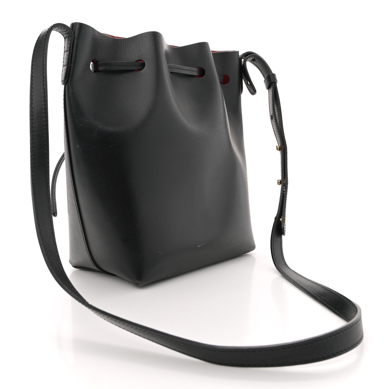 Mansur Gavriel Calfskin Bucket Bag Black Flamma 3 of 15