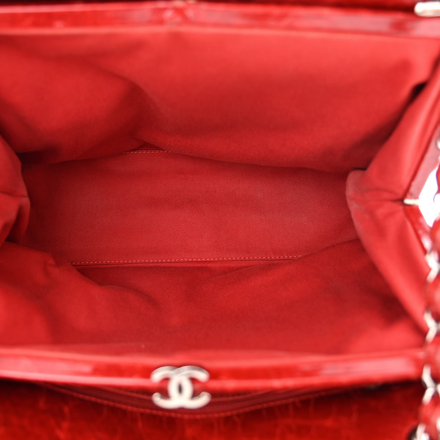Chanel Glazed Calfskin Quilted Large Just Mademoiselle Bowling Bag Red 7 of 15