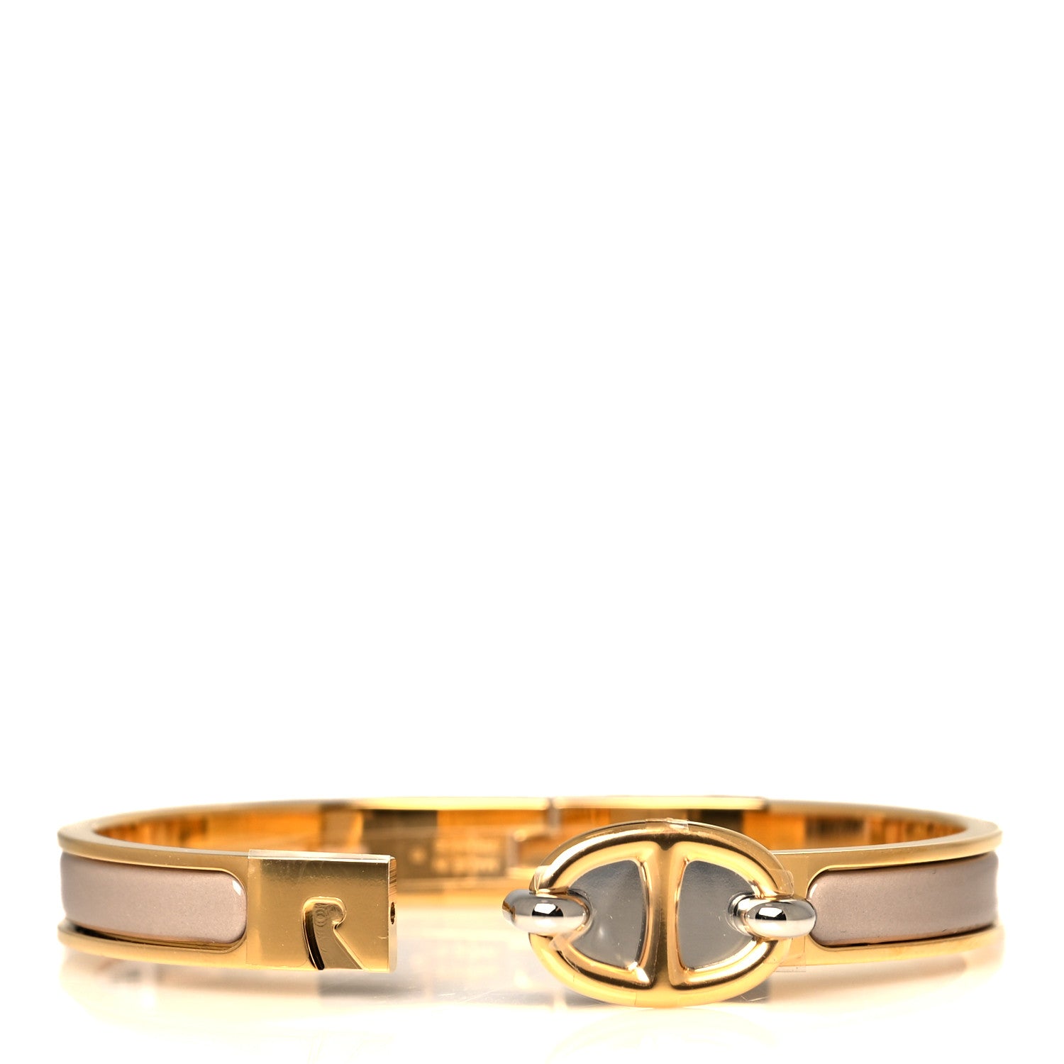 Hermes Enamel Mini Clic Chaine d'Ancre Bracelet PM Marron Glace 4 of 7
