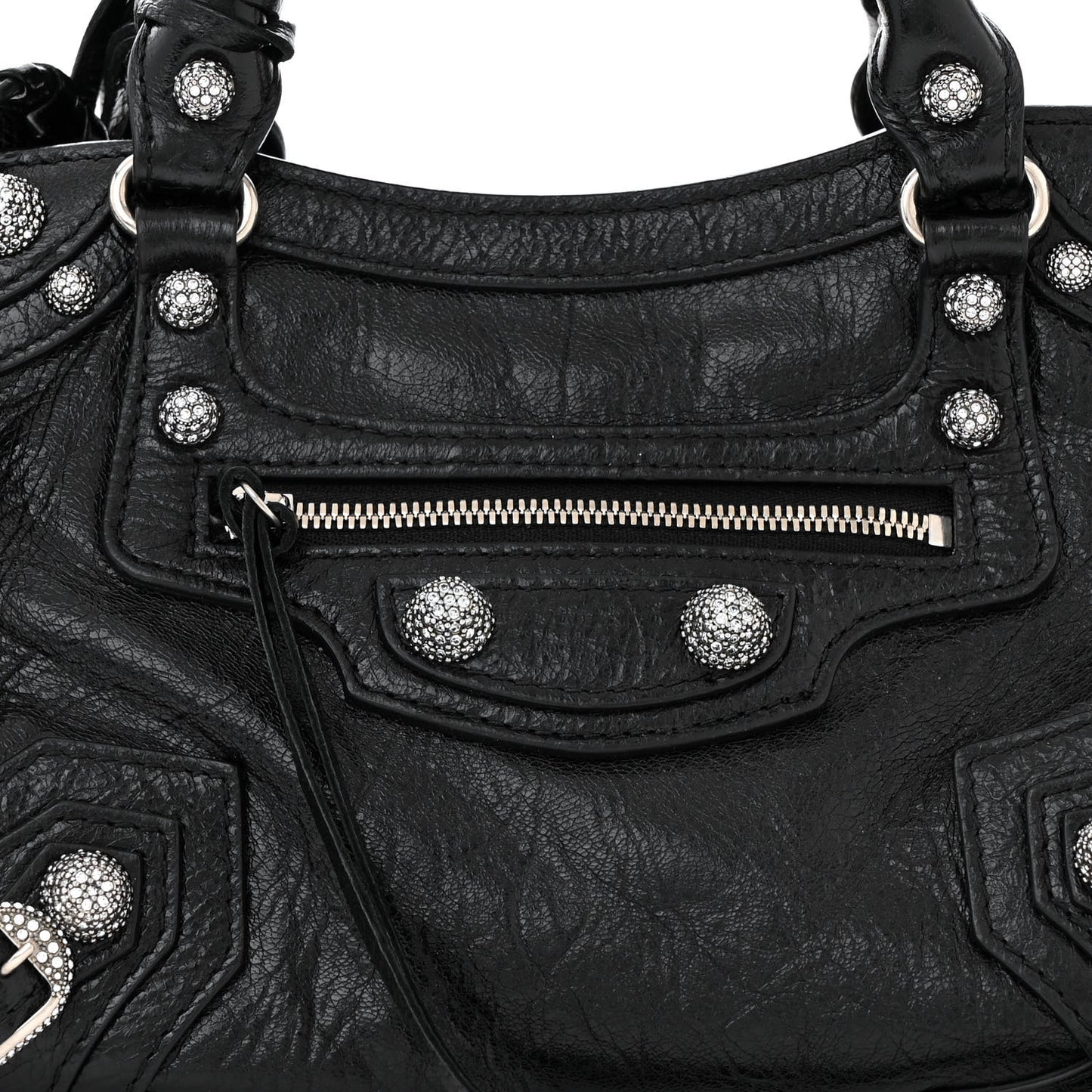 Agneau Arena Crystal Neo Cagole Handbag XS Black