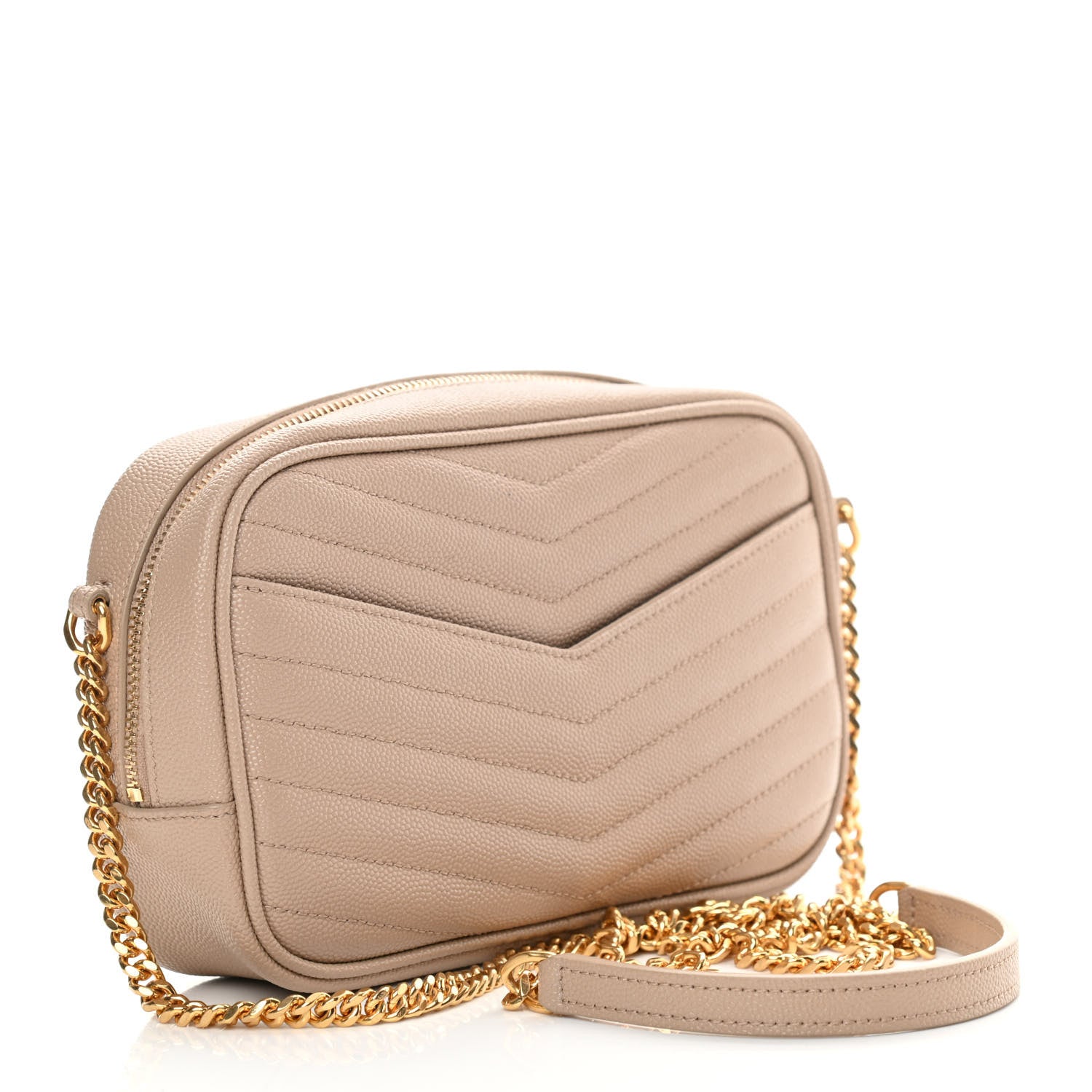Saint Laurent Grain De Poudre Matelasse Monogram Mini Lou Camera Bag Dark Latte 2 of 12