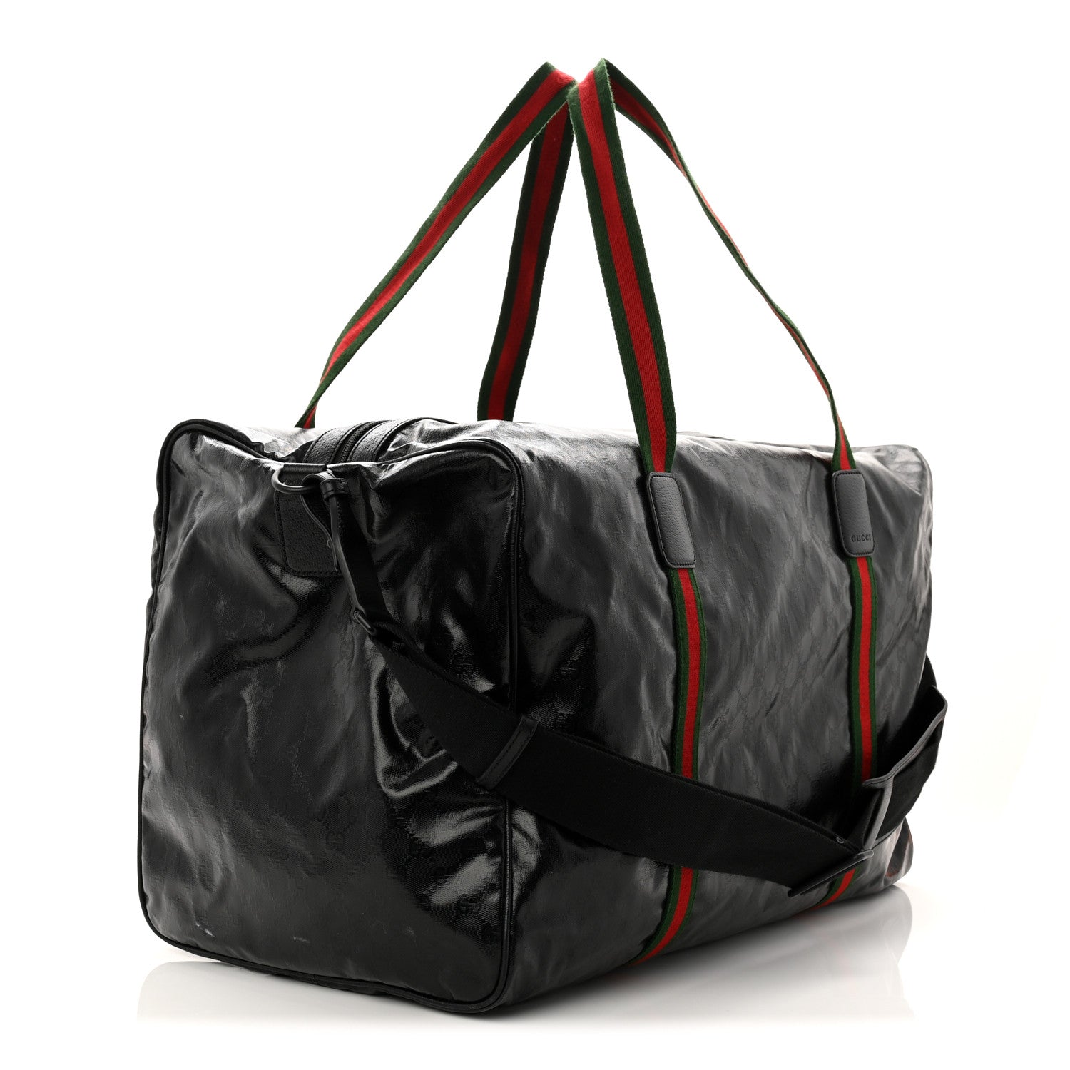 Gucci Crystal Monogram Web Large Duffle Bag Black 2 of 10