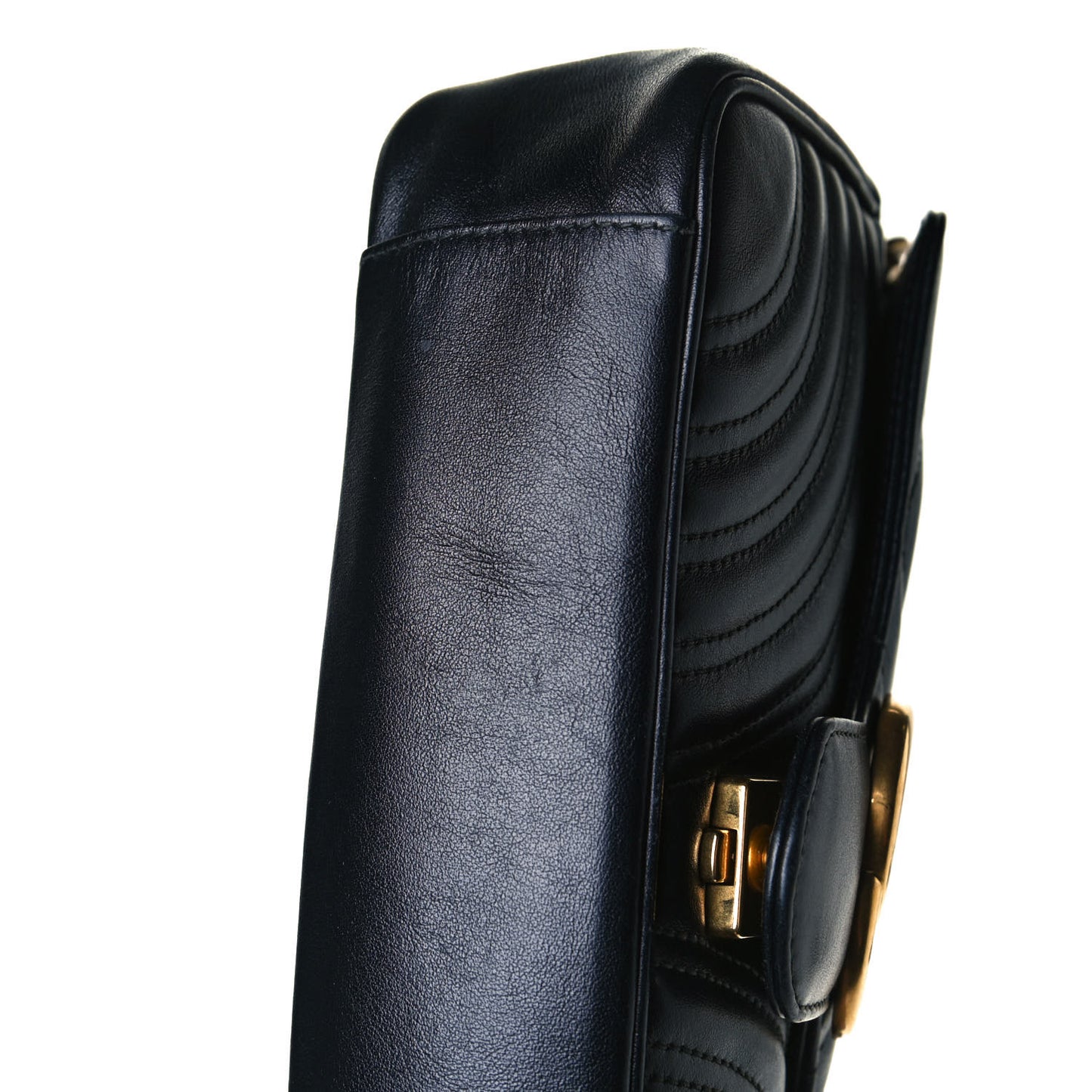 Calfskin Matelasse Small GG Marmont Shoulder Bag Black