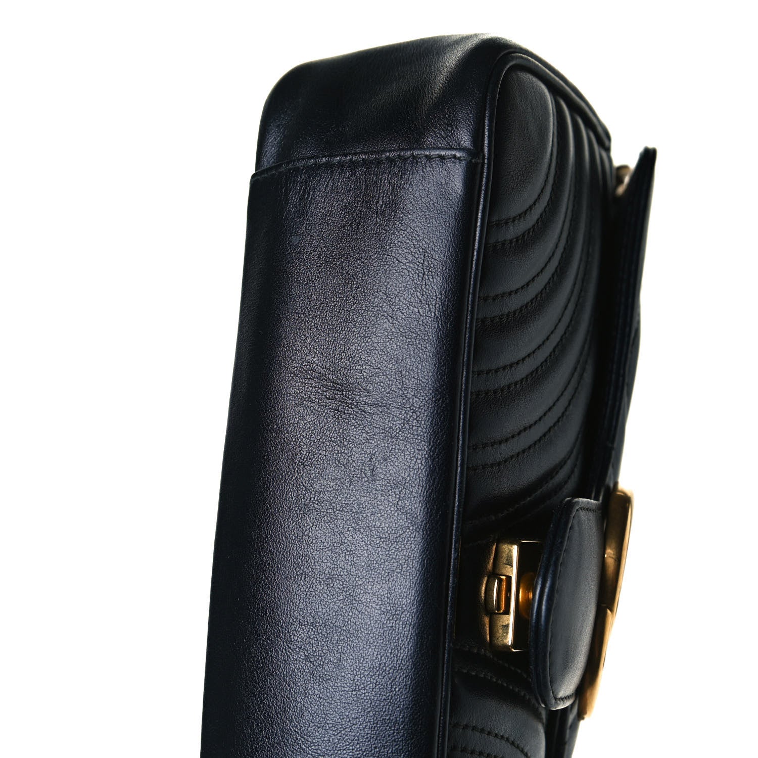Gucci Calfskin Matelasse Small GG Marmont Shoulder Bag Black 15 of 15