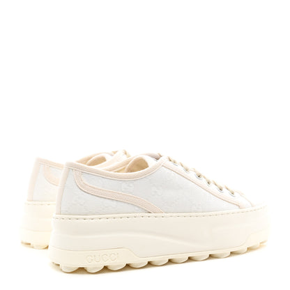 Gucci GG Monogram Womens 1977 Tennis Platform 52mm Sneakers 37 Great White Mystic White 4 of 7