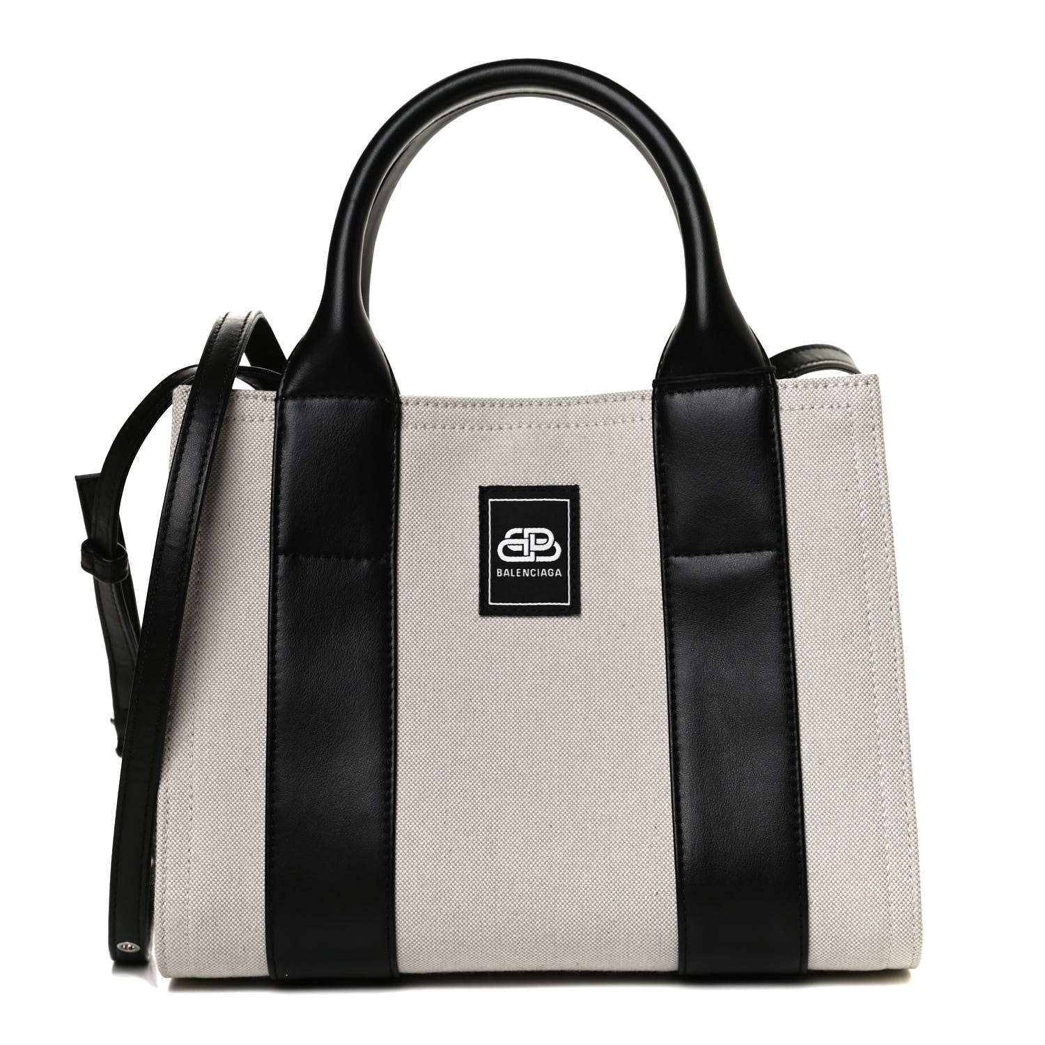 Balenciaga Cotton Canvas Calfskin Trade East West Tote XS Black 1 of 10