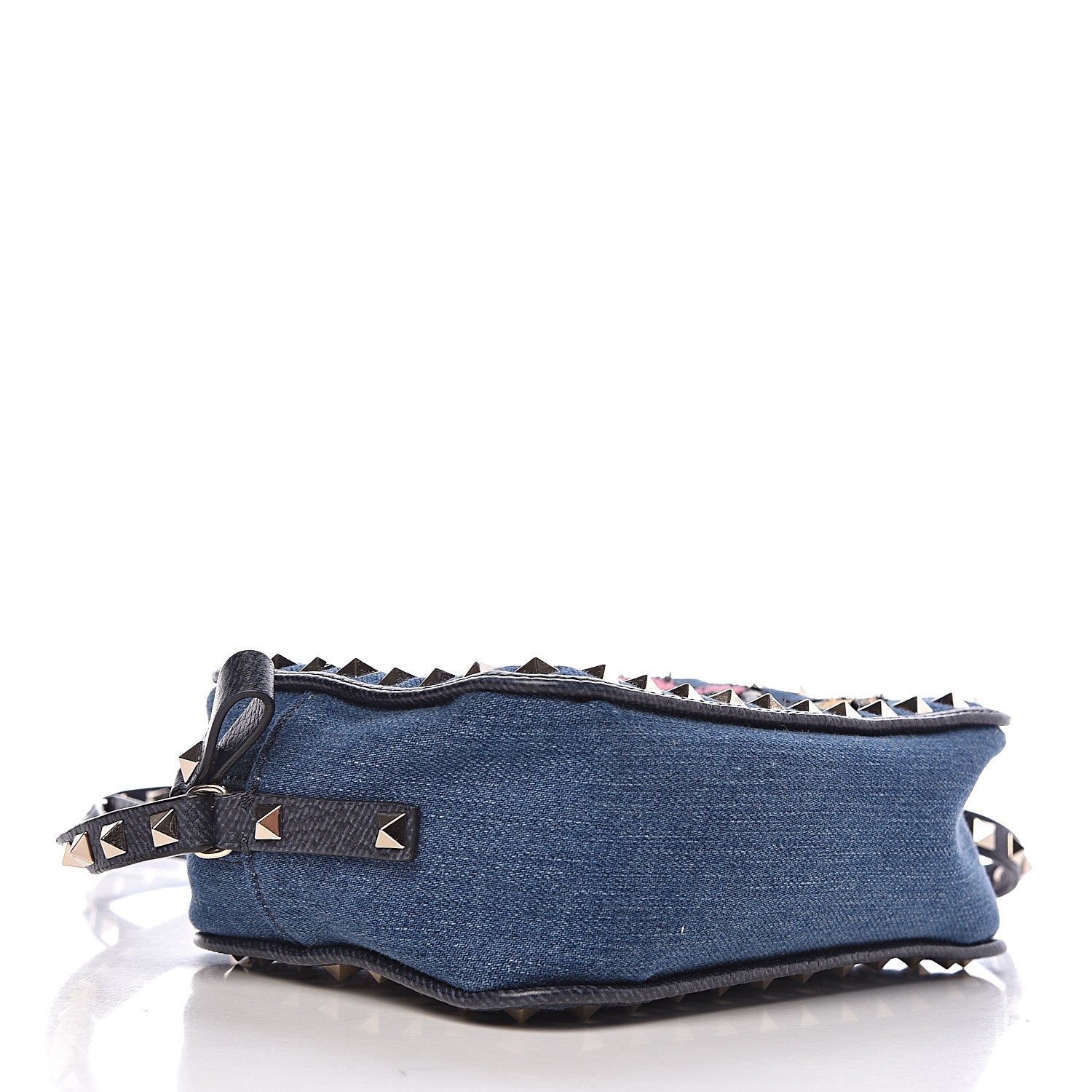 Valentino Garavani Denim Butterfly Embroidered Rockstud Camera Crossbody Bag Light Denim Multicolor 4 of 9