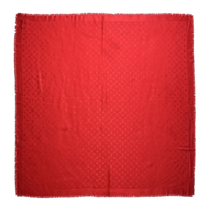 Louis Vuitton Silk Wool Monogram Shawl Red 1 of 5