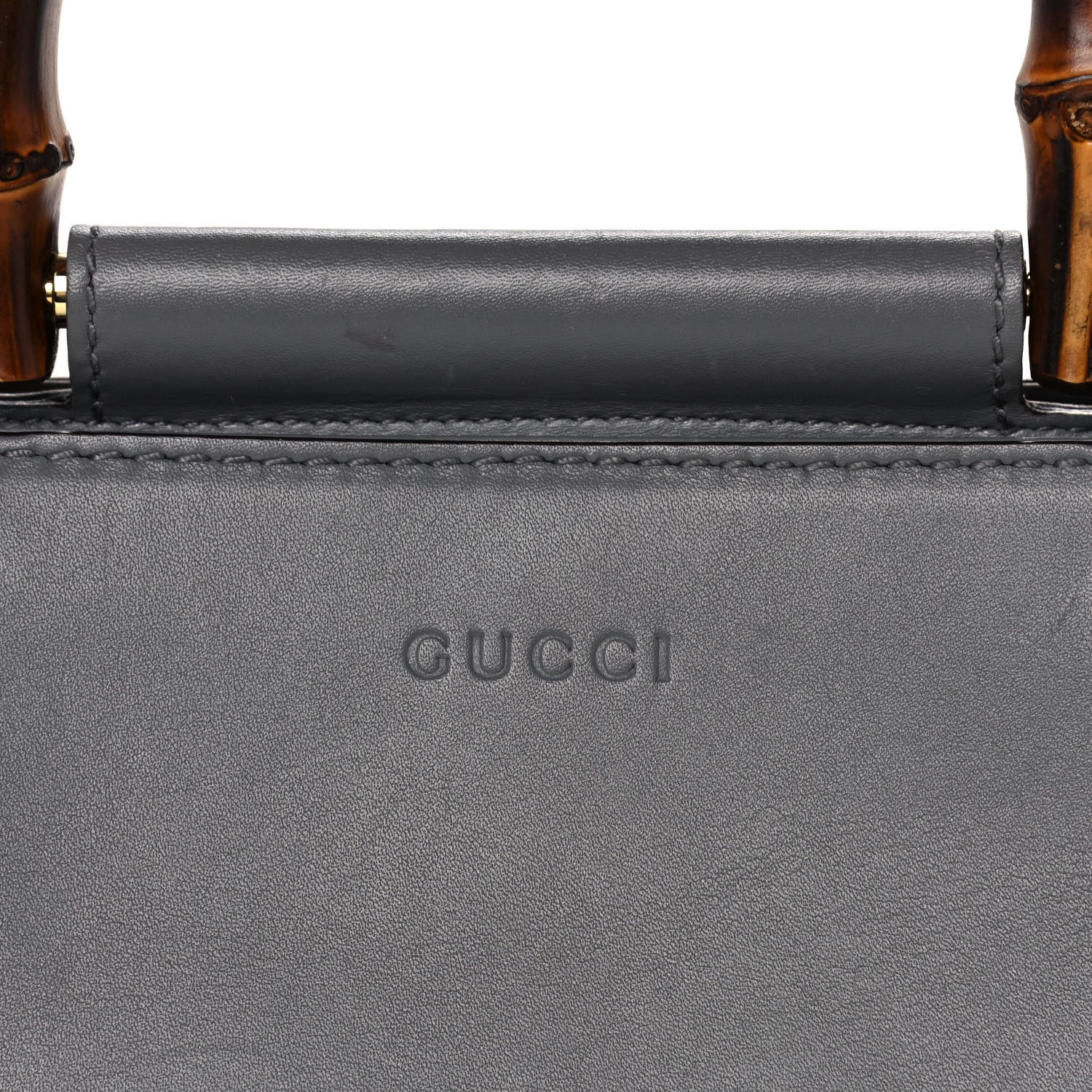Gucci Nappa Bamboo Web Mini Nymphaea Top Handle Bag Deep Grey Mystic White 10 of 19