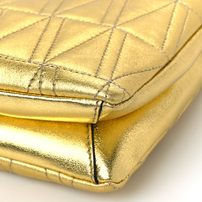 Versace Metallic Lambskin Quilted Virtus Crossbody Bag Gold 8 of 9