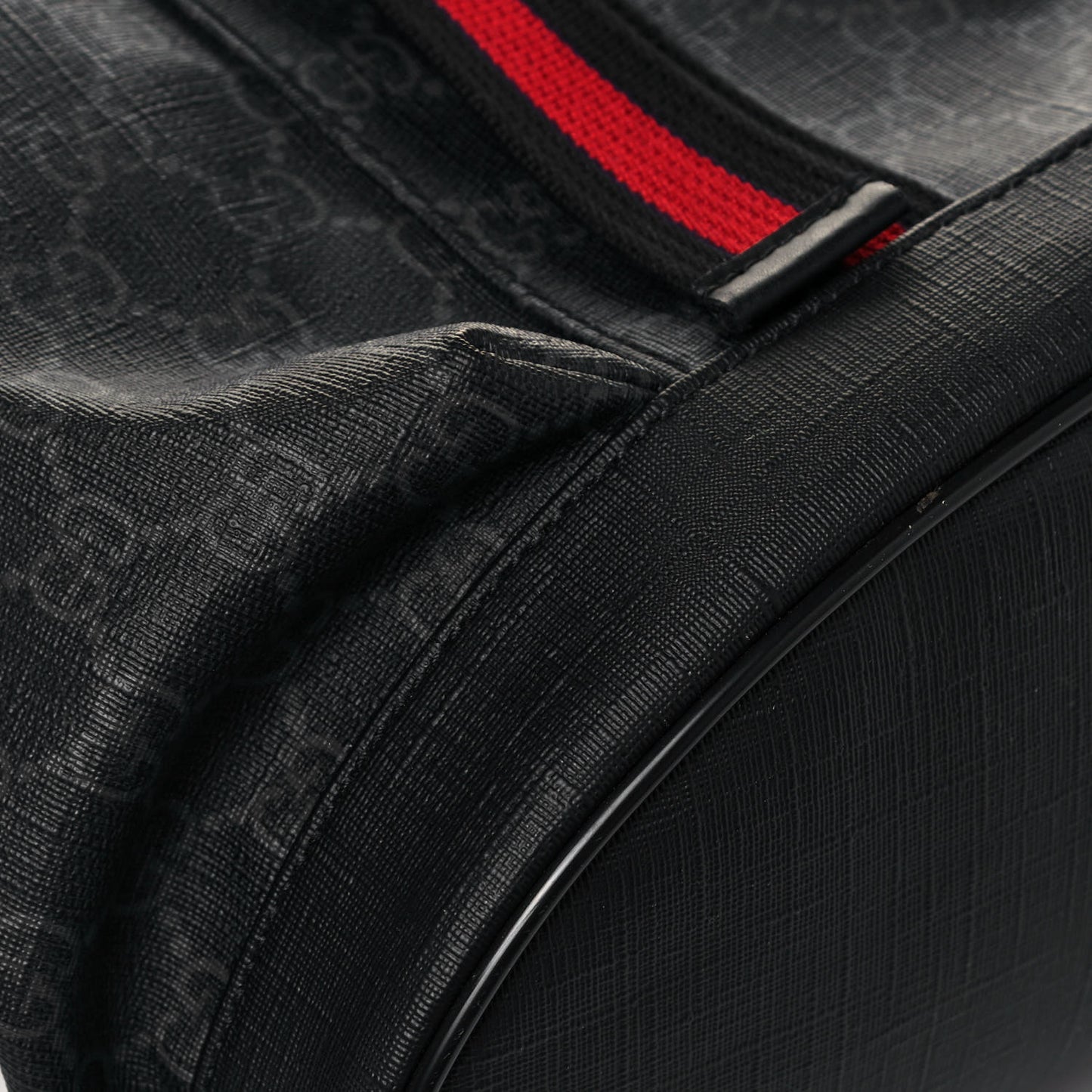 Soft GG Supreme Monogram Appia Calfskin Web Double Buckle Backpack Black