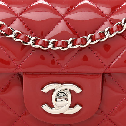 Chanel Patent Calfskin Quilted Extra Mini Rectangular Flap Red 8 of 12