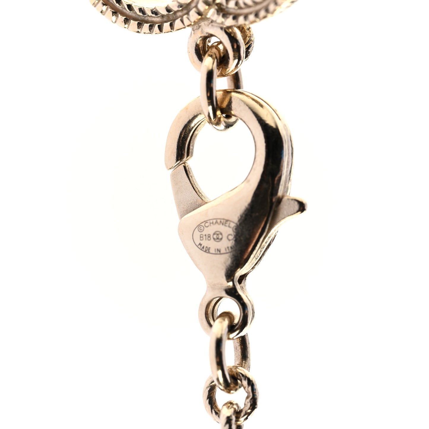 Enamel CC Necklace Gold Grey