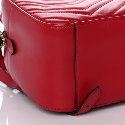 Gucci Calfskin Matelasse GG Marmont Dome Backpack Hibiscus Red 9 of 13