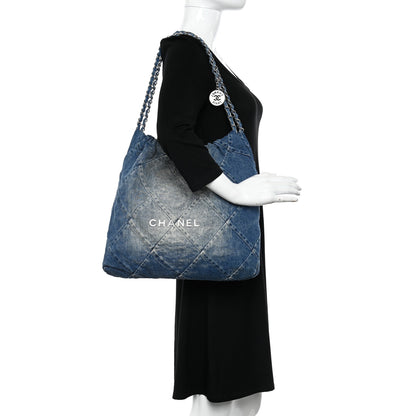 Chanel Denim Quilted Chanel 22 Blue 2 of 11