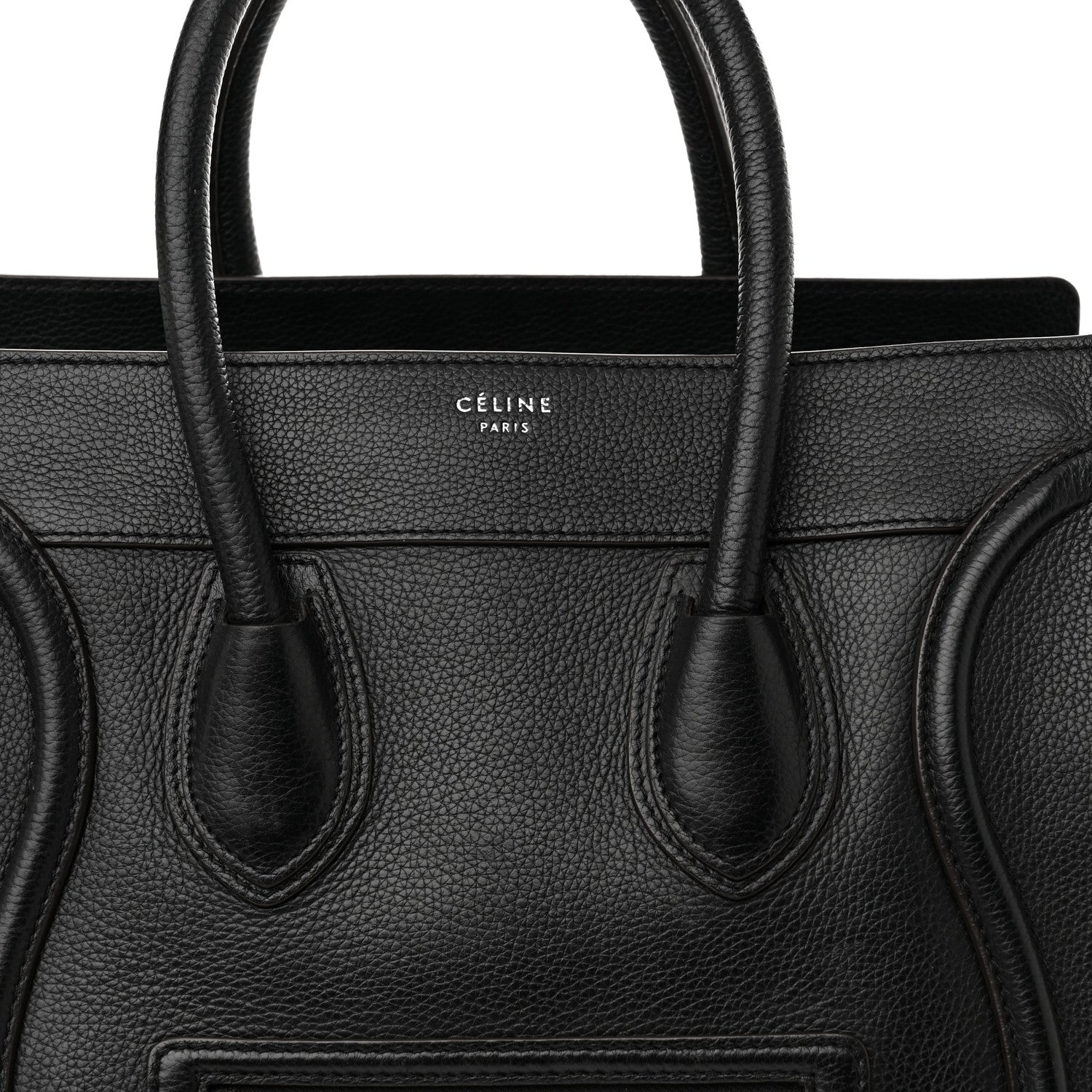 Celine Drummed Calfskin Mini Luggage Black 8 of 13