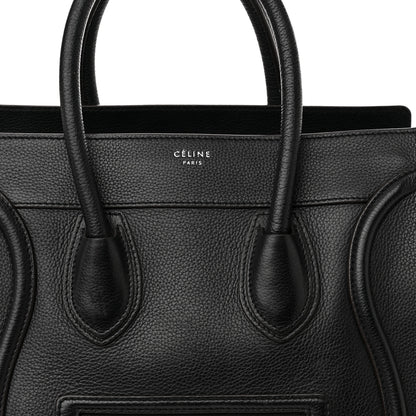 Celine Drummed Calfskin Mini Luggage Black 8 of 13