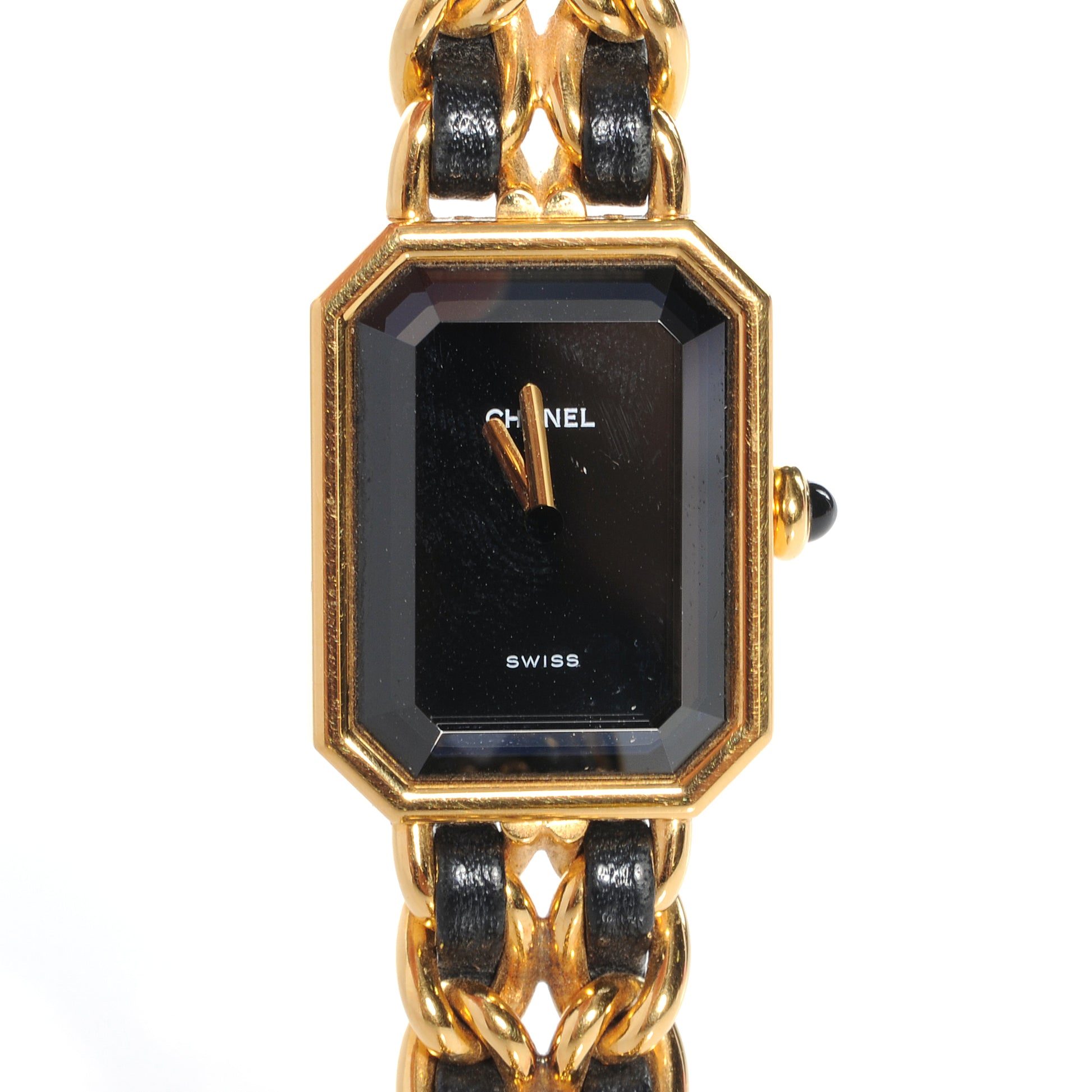 Chanel Stainless Steel Lambskin 20mm Chain Premiere Quartz Watch Gold M 1 of 8