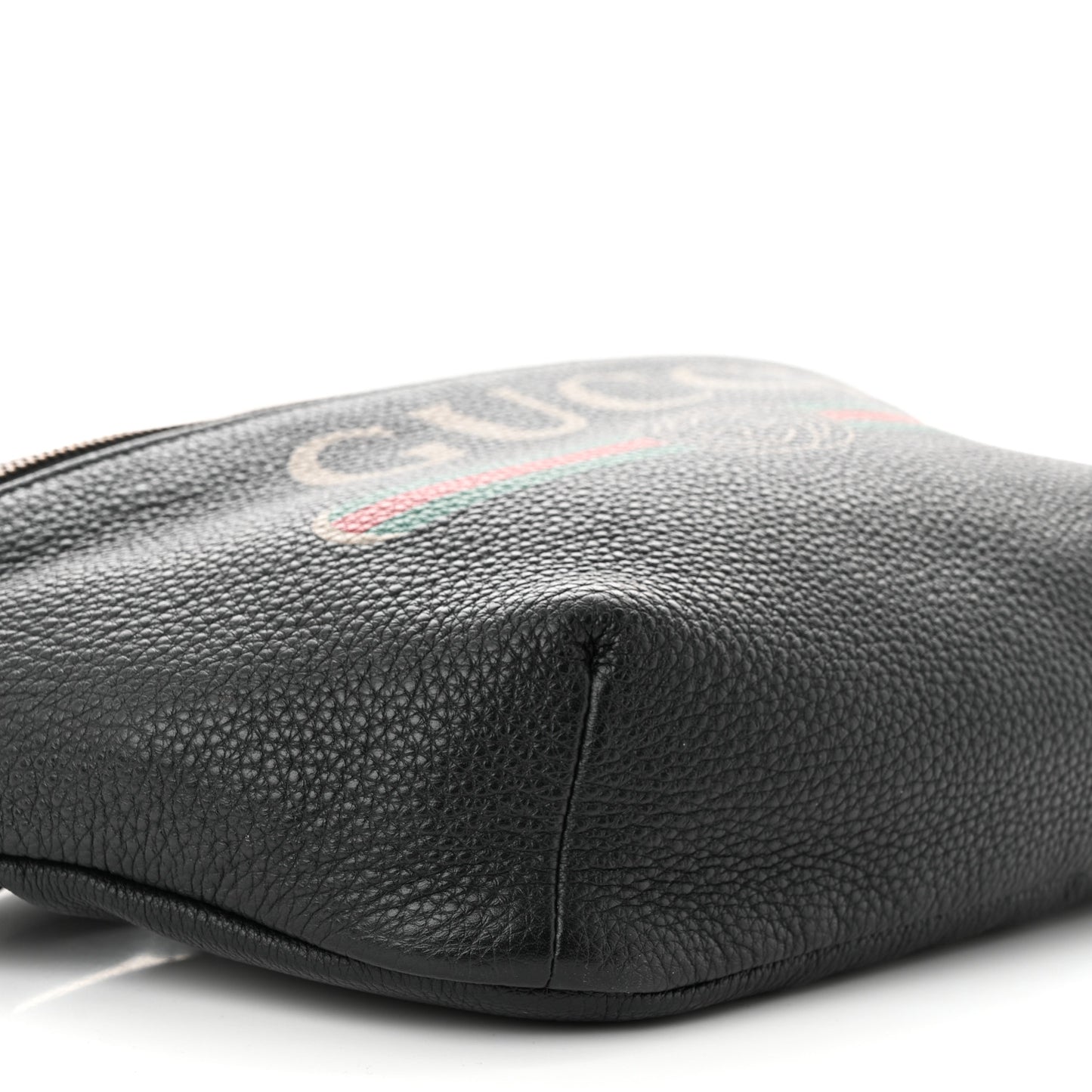 Grained Calfskin Logo Belt Bag Black