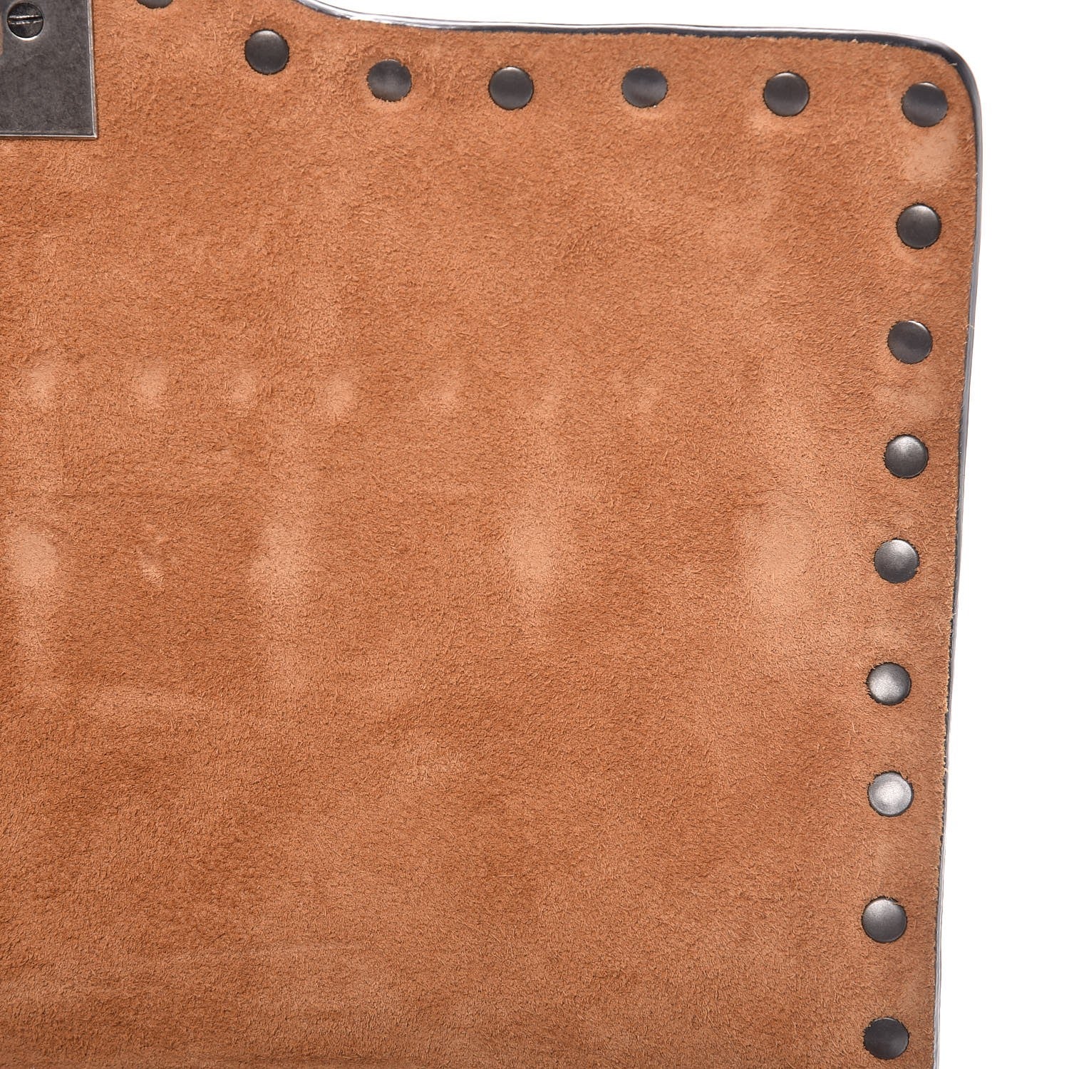 Valentino Garavani Calfskin Embroidered Medium Guitar Strap Rockstud Rolling Flap Saddle Bag Light Cuir 7 of 9