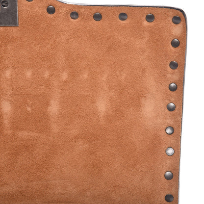 Valentino Garavani Calfskin Embroidered Medium Guitar Strap Rockstud Rolling Flap Saddle Bag Light Cuir 7 of 9