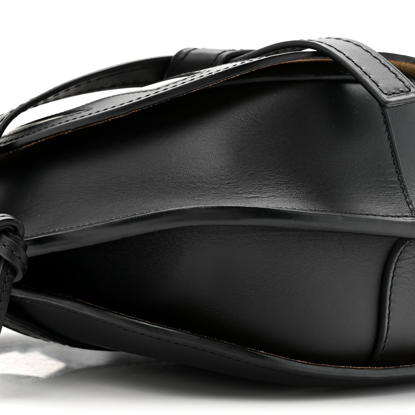 Calfskin Small Gate Crossbody Bag Black White