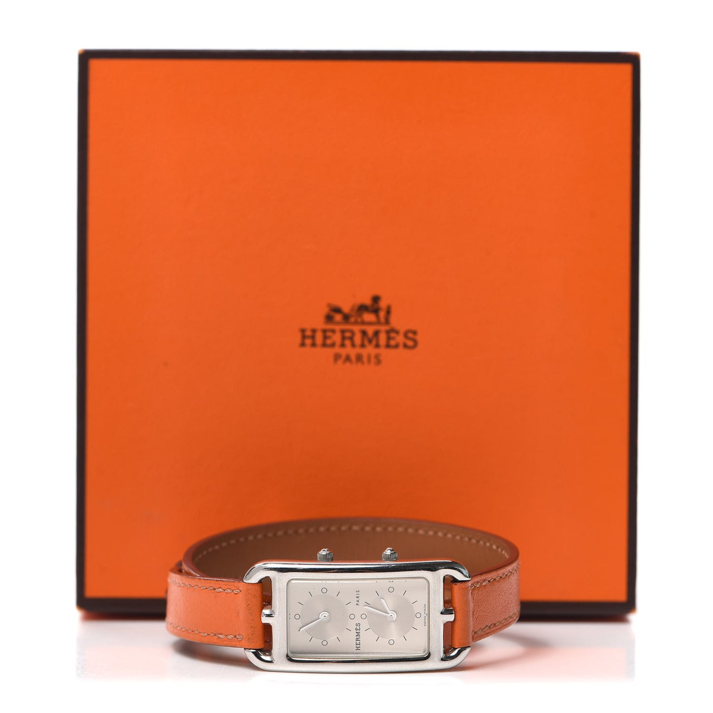 Stainless Steel Swift 20mm Cape Cod Double Tour Deux Zones Quartz Watch Orange
