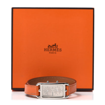 Hermes Stainless Steel Swift 20mm Cape Cod Double Tour Deux Zones Quartz Watch Orange 5 of 5