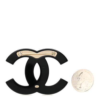 Chanel Resin Metal CC Brooch Blue Black 2 of 3