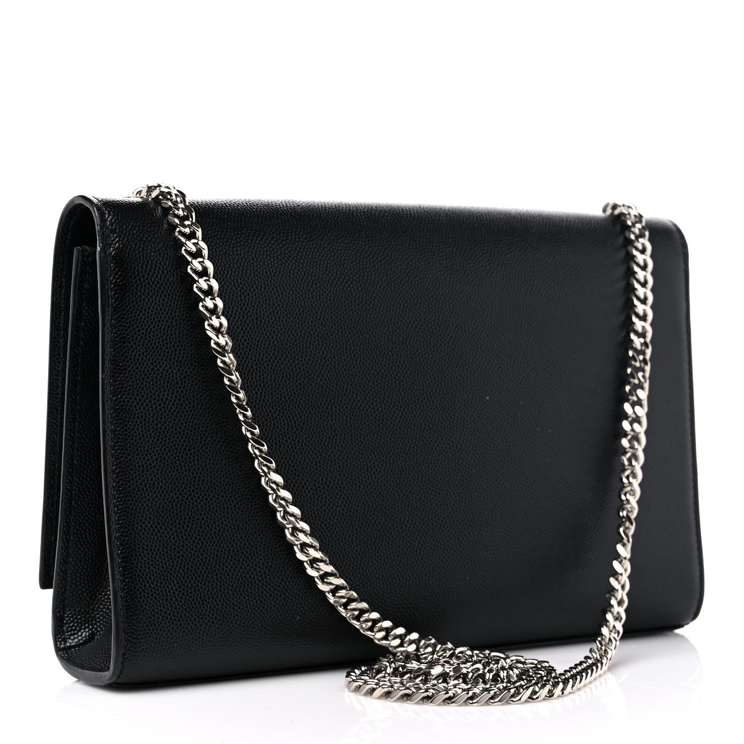 Saint Laurent Grain De Poudre Medium Classic Monogram Kate Satchel Black 3 of 13