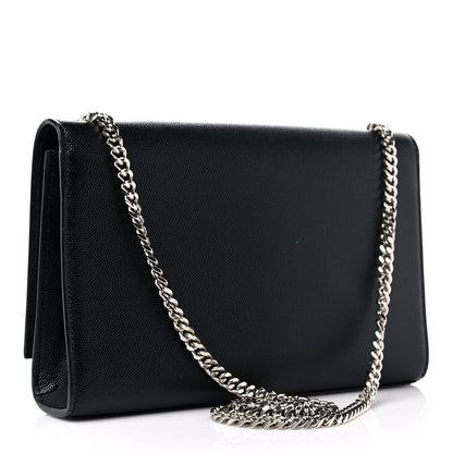 Saint Laurent Grain De Poudre Medium Classic Monogram Kate Satchel Black 3 of 13