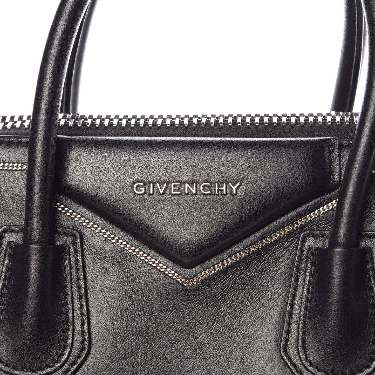 Buffed Calfskin Small Chain Antigona Black