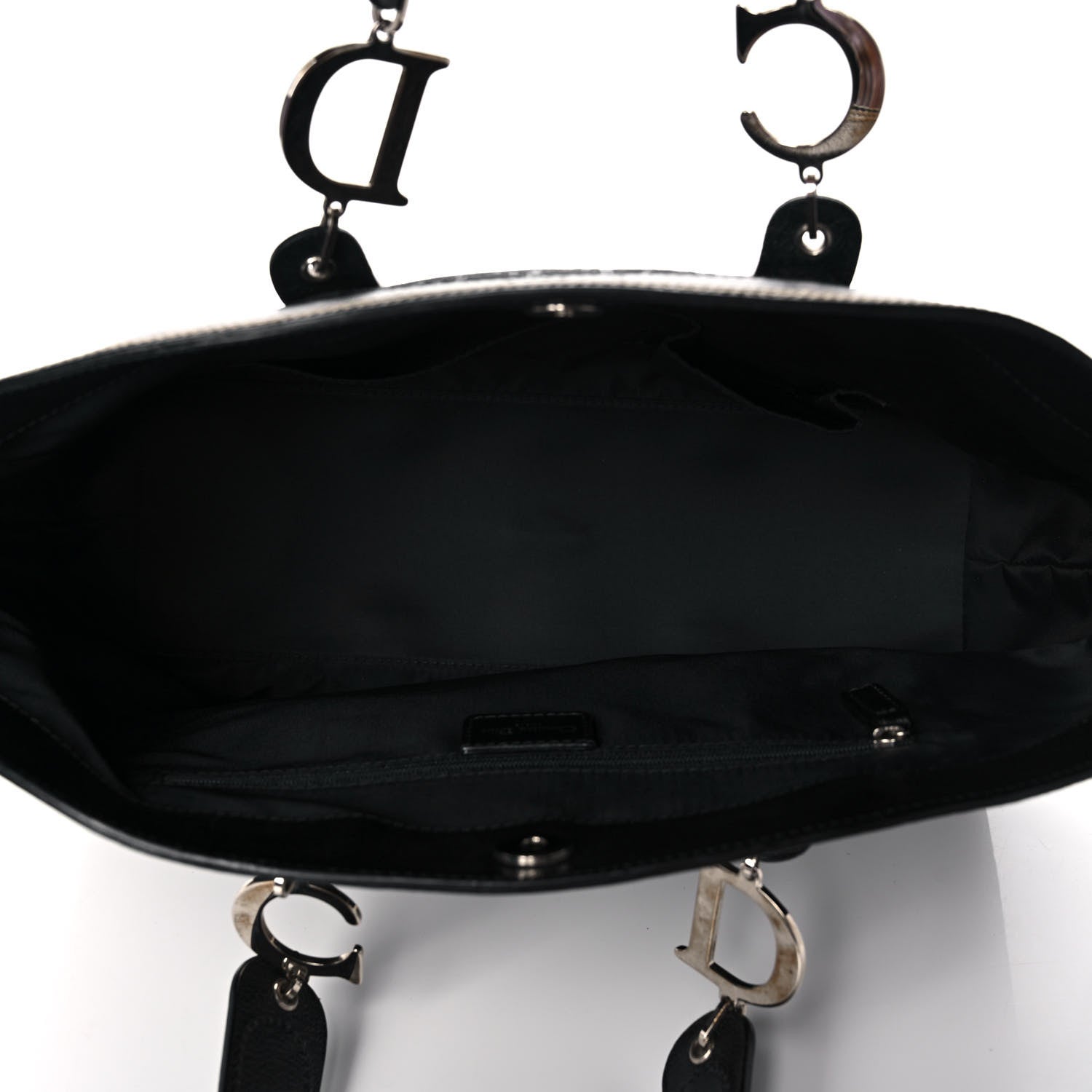 Christian Dior Monogram Vintage Flowers Dome Bag Black 4 of 10