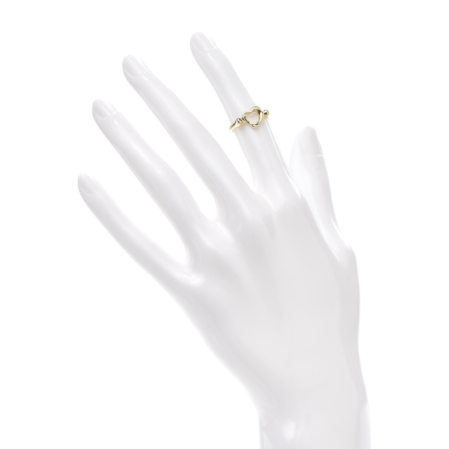 Tiffany 18K Yellow Gold Mini Elsa Peretti Open Heart Ring 47 4 2 of 6