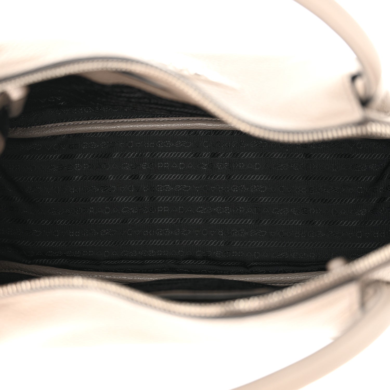 Prada Vitello Daino Soft Medium Zippered Top Handle Bag Argilla 5 of 10