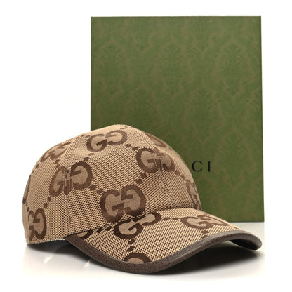 Gucci Monogram Jumbo GG Baseball Hat L 58 Camel Ebony 10 of 10