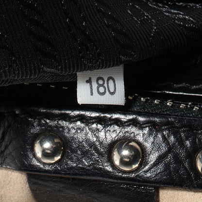 Prada Nappa Small Studded Trunk Bag Talco Black 9 of 11