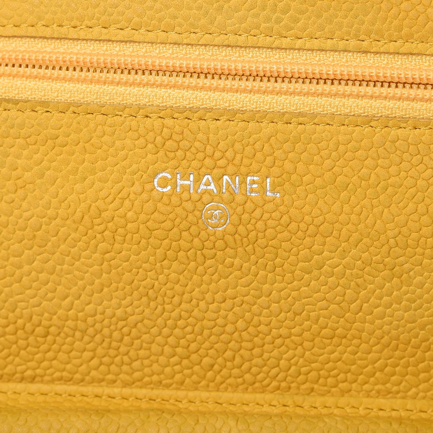 Chanel Iridescent Caviar Quilted Wallet on Chain WOC Yellow 6 of 16