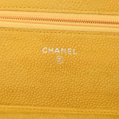 Chanel Iridescent Caviar Quilted Wallet on Chain WOC Yellow 6 of 16