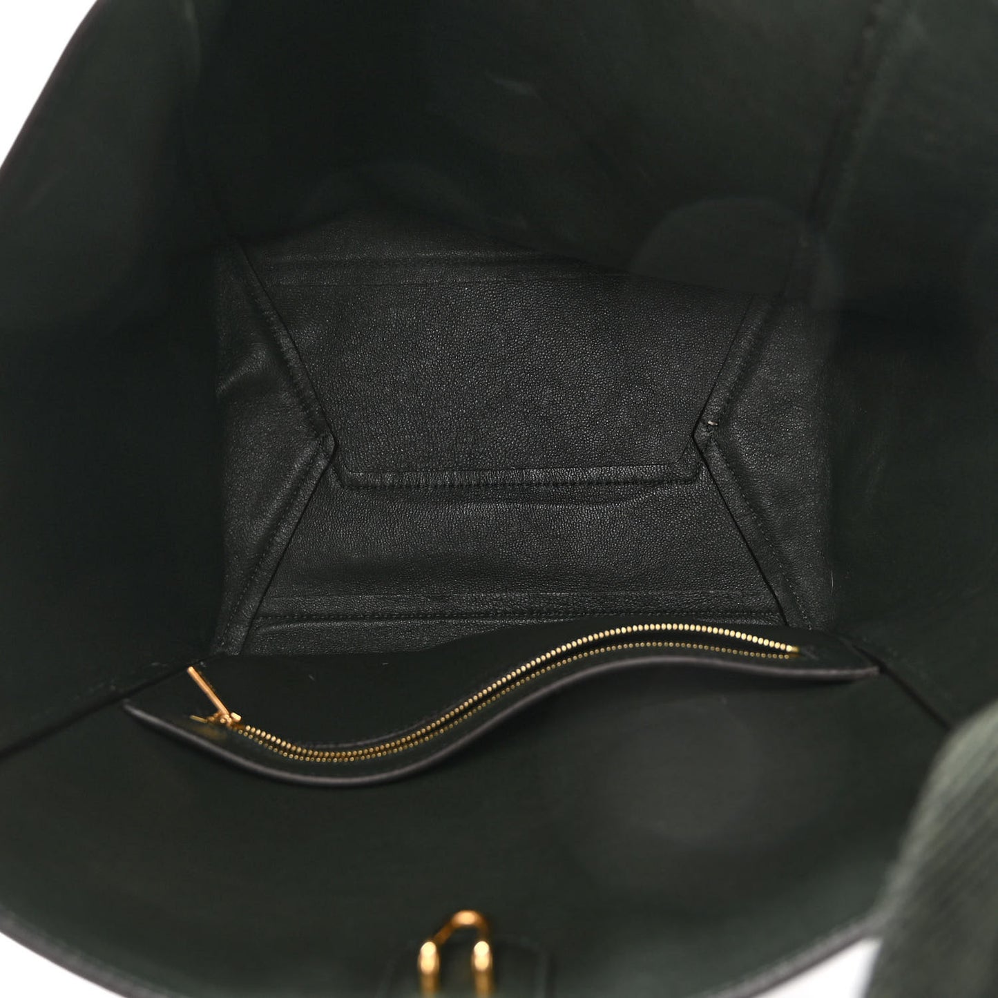 Supersoft Calfskin Sangle Bucket Bag Bottle Green