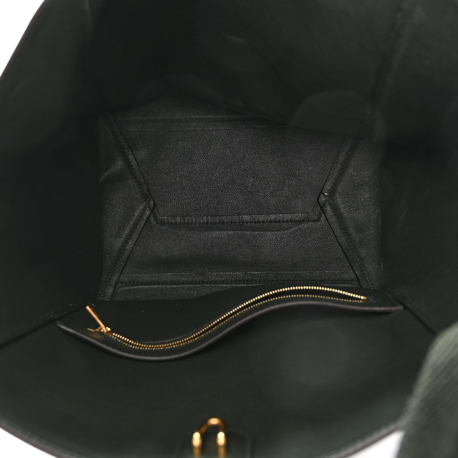 Celine Supersoft Calfskin Sangle Bucket Bag Bottle Green 5 of 9