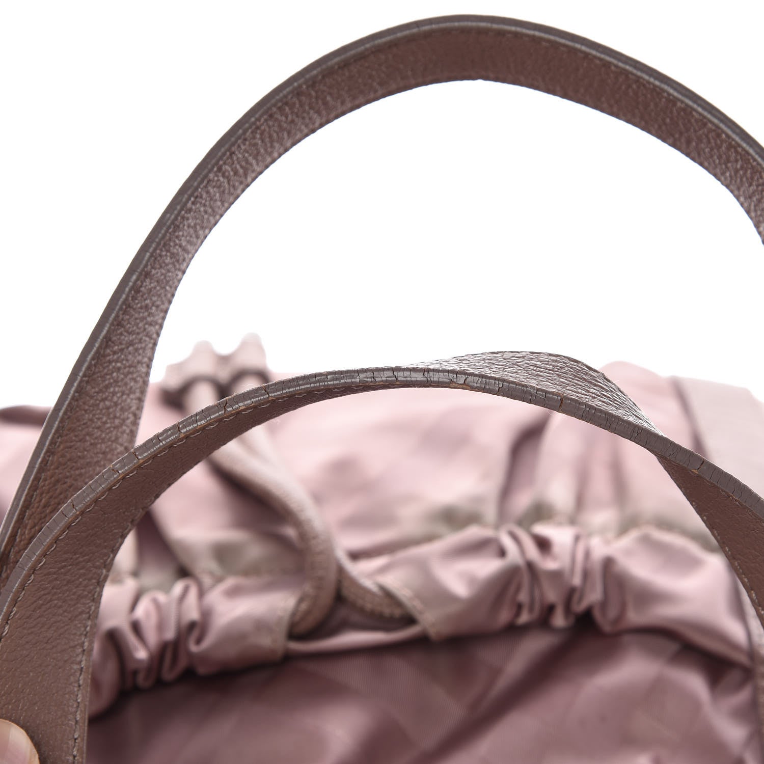 Burberry Nylon Tonal Check Drawstring Tote Light Pink 12 of 12