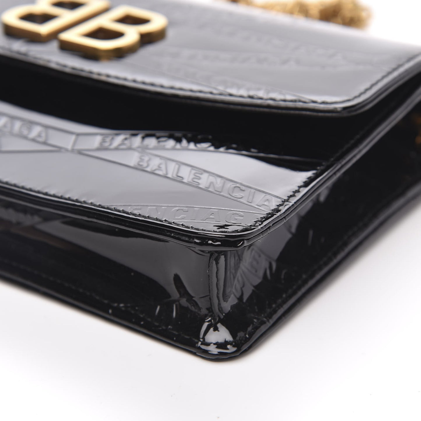 Patent Losange Monogram Embossed BB Wallet On Chain Black