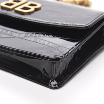 Balenciaga Patent Losange Monogram Embossed BB Wallet On Chain Black 8 of 10